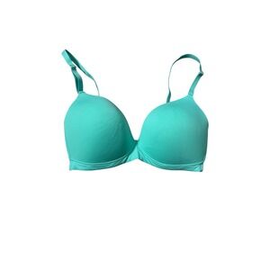 Soma Memorable Wireless Lace Bra 34D Teal Aqua Blue
